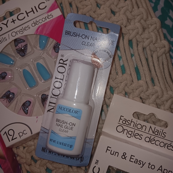 Sassy+Chic~Metallic Animal Print Colorful Press On Nail Bundle with Glue NWT - Picture 7 of 8